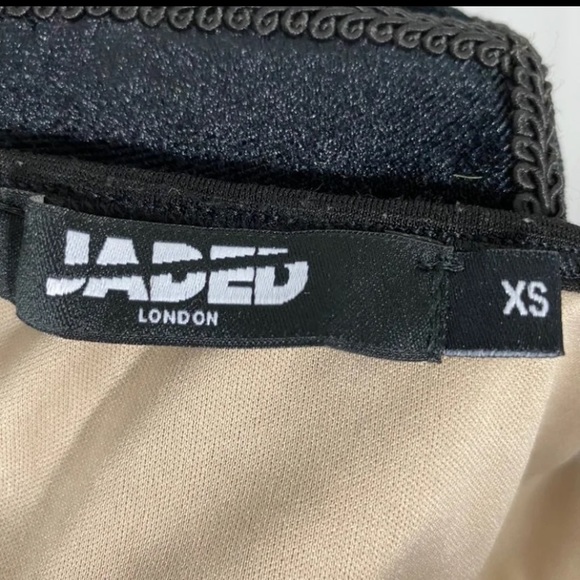 JADED LONDON Mesh Crop Bralette Rave Festival Bra Buckles Logo Straps Black XS - Picture 7 of 7